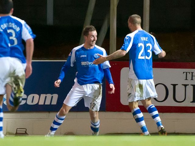 Steven MacLean celebrates his equaliser