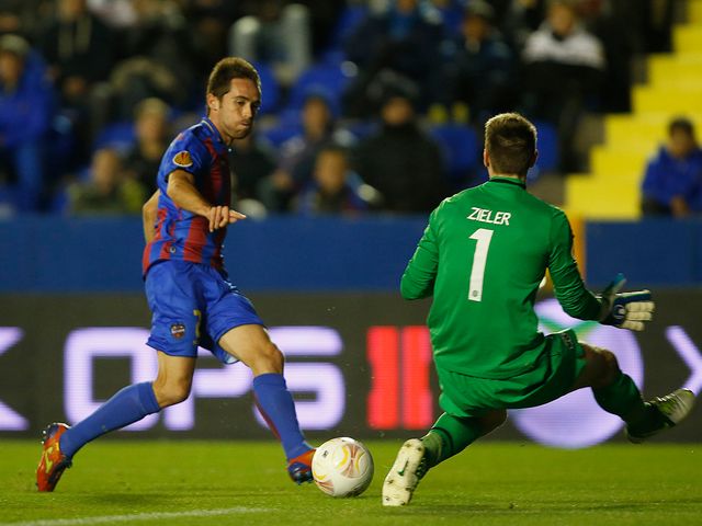 Michel has a shot for Levante
