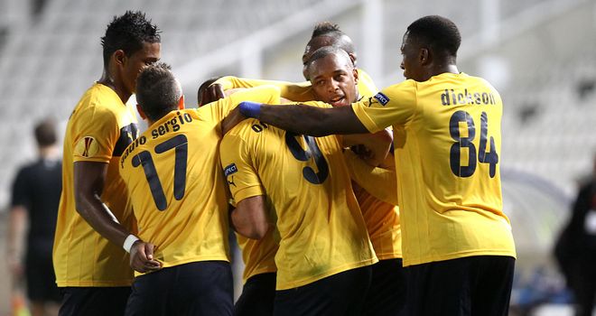 AEL celebrate against Marseille
