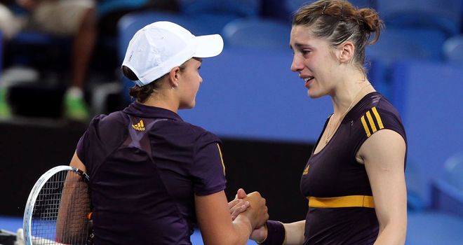 Andrea Petkovic in tears after retiring in Perth