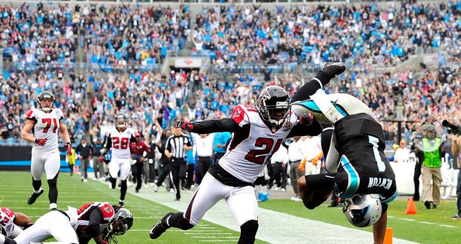 Cam Newton: Carolina Panthers quarterback makes spectacular entrance into the end zone