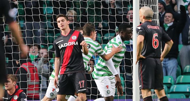 Victor Wanyama: Congratulated after netting Celtic's first