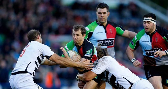 Zebre players in action against Harlequins