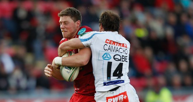 Rhys Priestland was carried off during Scarlets' defeat to Exeter Chiefs