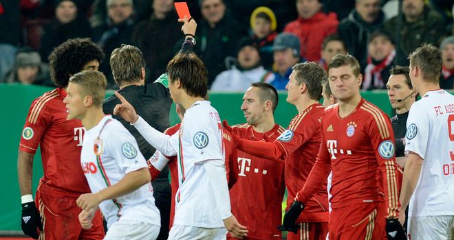 Franck Ribery: Sent off at Augsburg