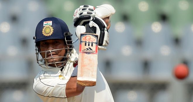 Tendulkar: one of only two India batsmen to pass 50 on day one of third Test