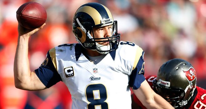 Sam Bradford: completed 13 of 27 passes for 196 yards with two TDs and one interception