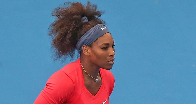 Serena Williams in action in Brisbane as she powered past Varvara Lepchenko
