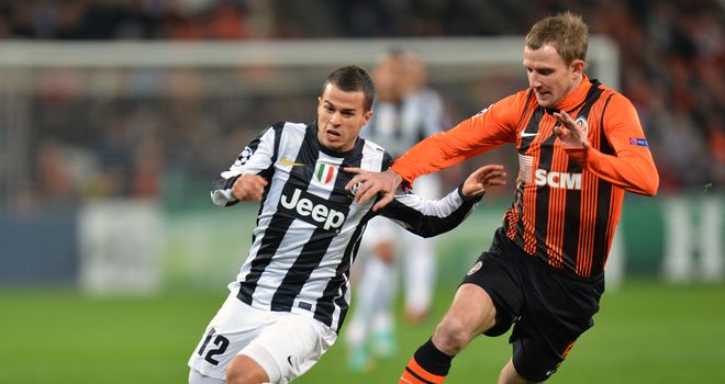 Tough battle: Sebastian Giovinco and Olexandr Kucher vie for the ball