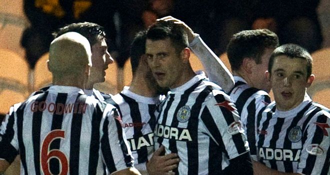 Steven Thompson: Celebrates one of his goals with his team-mates