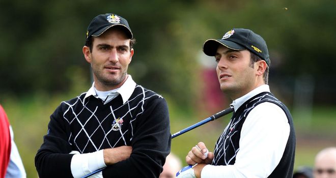 Edoardo Molinari (L) represented Europe at the 2010 Ryder Cup alongside brother Francesco (R)