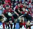 Saracens scrum-half Richard Wigglesworth spins out a pass