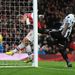 Four minutes later Arsenal are ahead again. Jack Wilshere uses his strength to get to the byline and chips a cross which falls to Lukas Podolski.