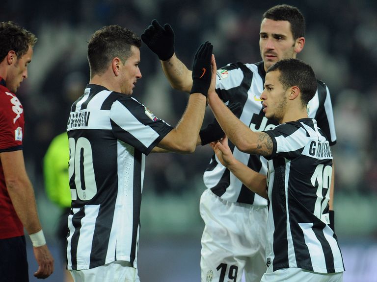 Juventus celebrate Sebastian Giovinco's goal