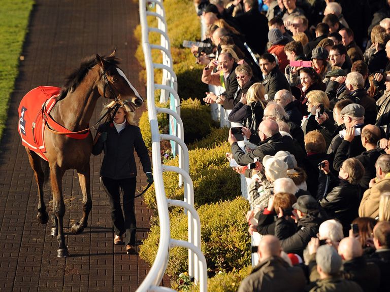 Sandown racegoers say hello to Kauto Star last month
