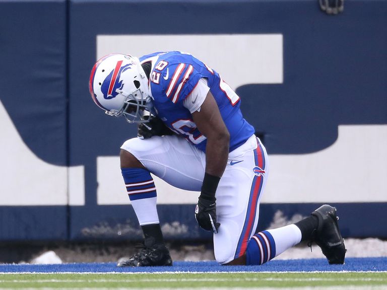 Spiller celebrates his touchdown