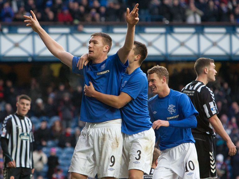 Kevin Kyle celebrates his goal on Sunday