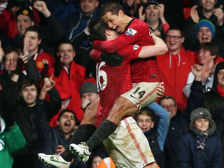 Hernandez celebrates his winner against Newcastle