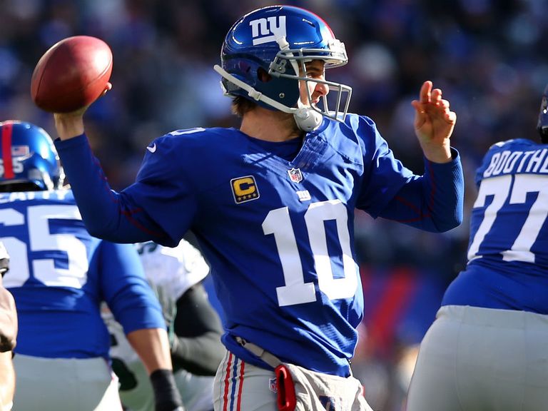 Eli Manning: threw a career-high five touchdown passes