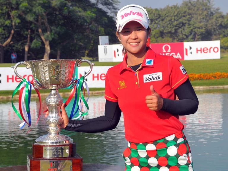 Pornanong Phatlum celebrates her latest victory