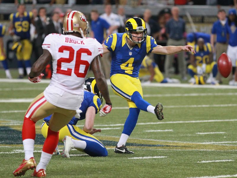 Rookie Greg Zuerlein kicked a 53-yard field goal to force overtime and then a 54-yarder to seal St Louis' win over San Francisco