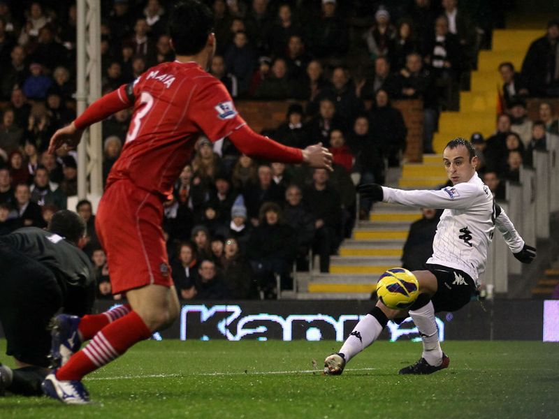 Dimitar Berbatov opens the scoring for Fulham at home to Southampton