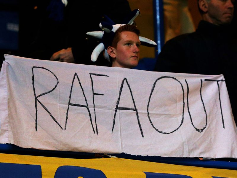 Some Chelsea fans continued to protest against Benitez at Stamford Bridge