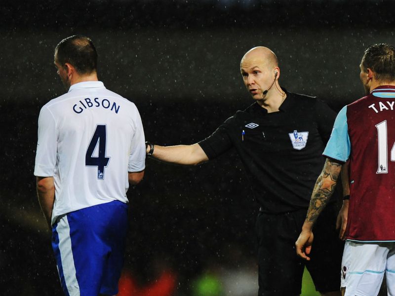The game ends in a 2-1 Everton win, but not before referee Anthony Taylor adds yet more controversy as he dismisses Gibson with another harsh red card.