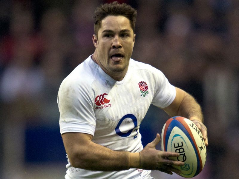 The hosts hit back with centre Brad Barritt scoring England's first try...