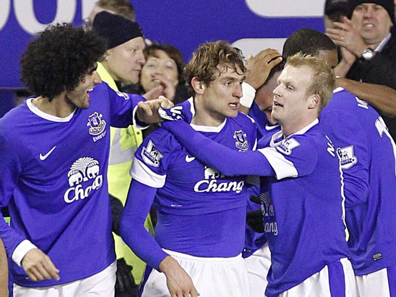 And Nikica Jelavic is at the heart of the celebrations after netting a dramatic winner