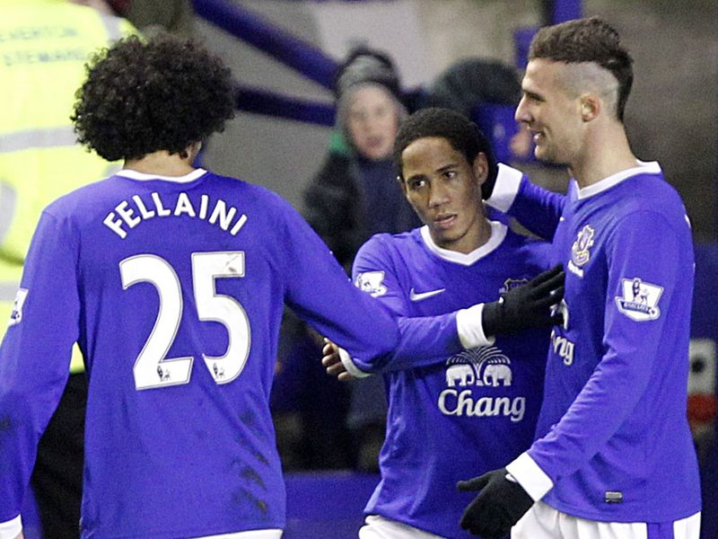 Steven Pienaar is mobbed after netting a late leveller