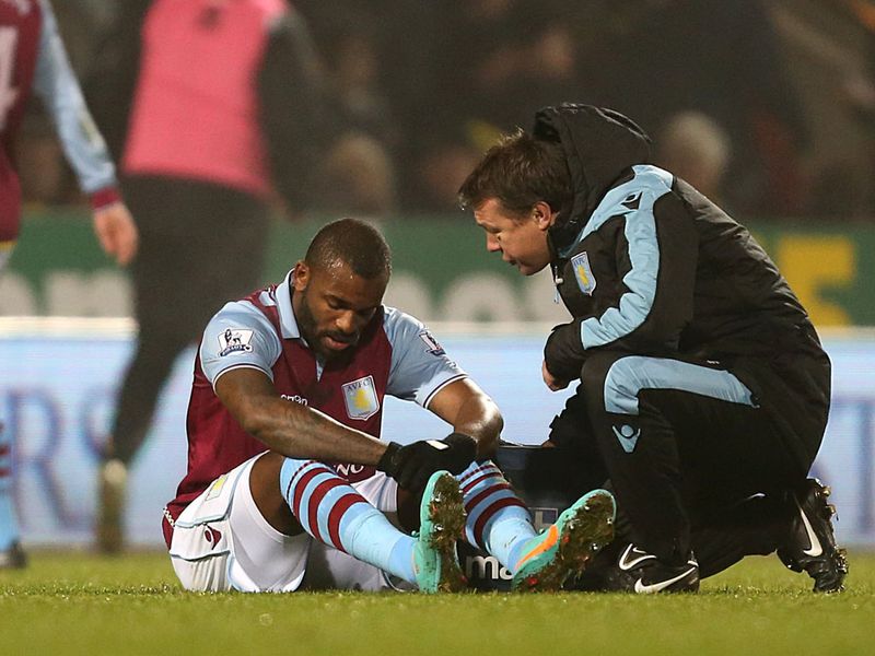 Villa's chances are hit when Darren Bent suffers an injury