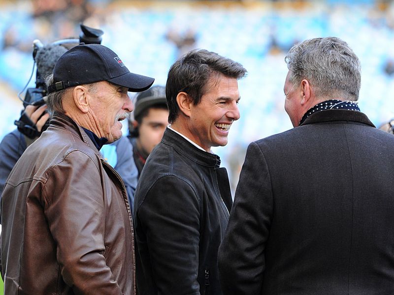 Robert Duvall and Tom Cruise soak up the pre-match atmosphere at the Etihad
