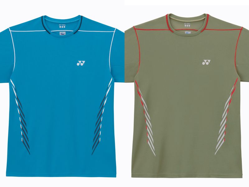 Yonex's polo shirt - to be worn by Stanislas Wawrinka - comes in vivid blue and smoked green. We've also seen white and navy blue designs
