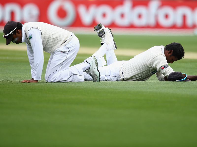 Angelo Mathews dropped a sharp chance in the first over of the day.