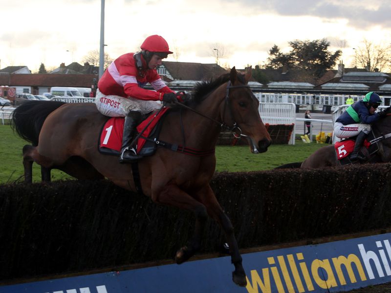 Sanctuaire leads French Opera through the early stages of the Desert Orchid Chase..