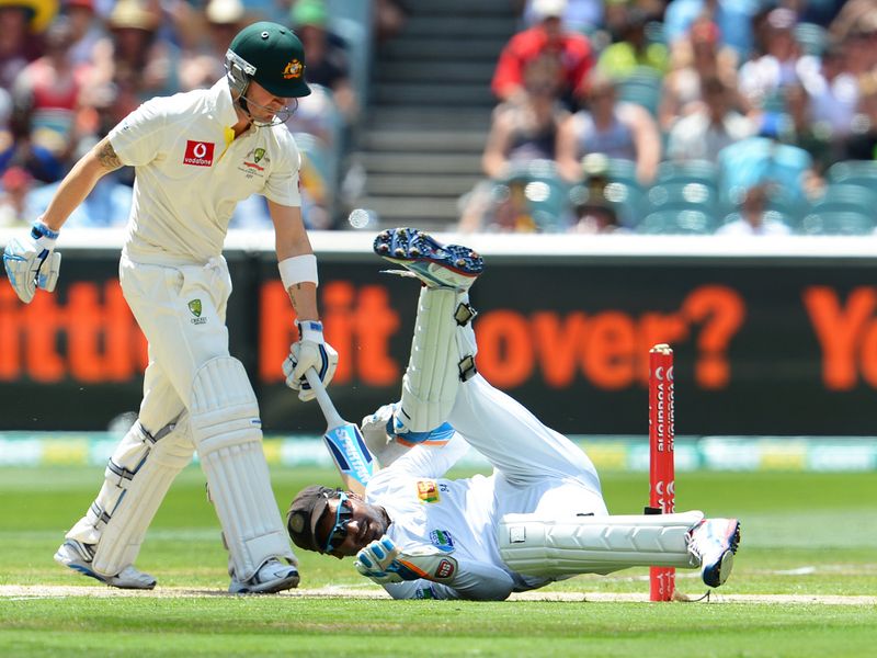 Kumar Sangakkara endured a tough day behind the stumps.
