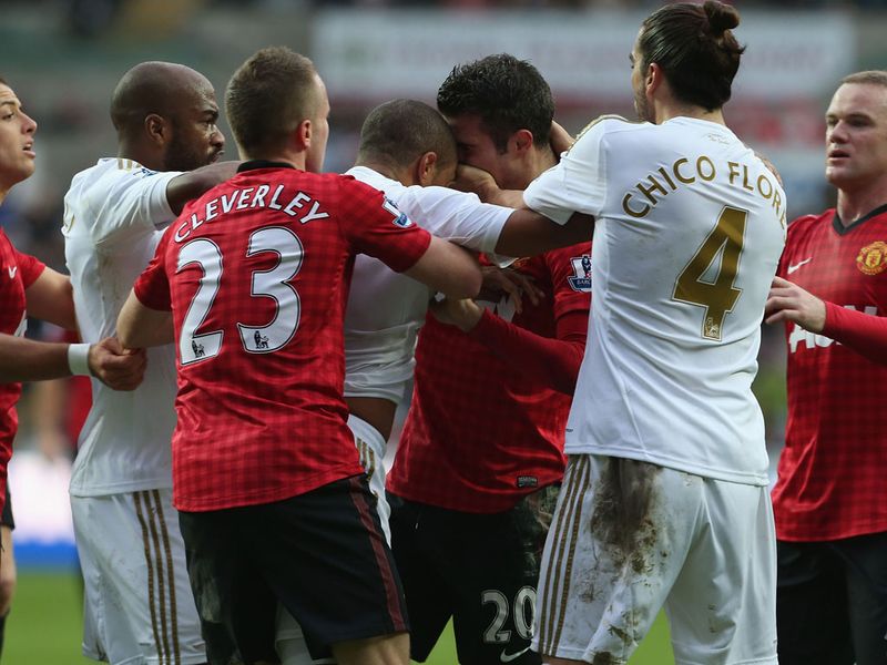 And the Scot was further inflamed by a clash between Ashley Williams and Robin van Persie