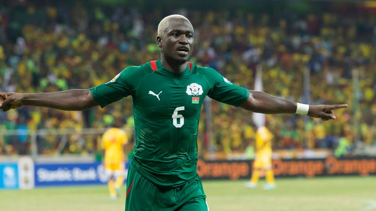 Djakaridja Kone: Celebrates his goal for Burkina Faso