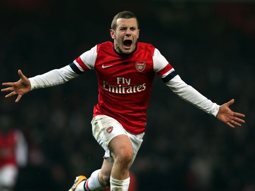 Jack Wilshere celebrates his winner.