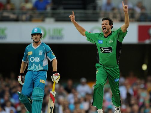Clint McKay celebrates a wicket for the defeated Melbourne Stars&nbsp;