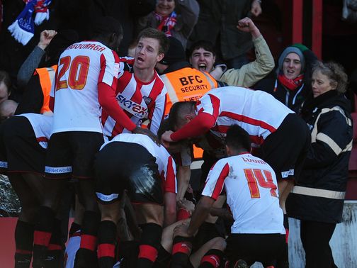 Brentford celebrate their opener
