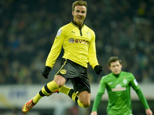 Mario Goetze celebrate's Dortmund's second goal