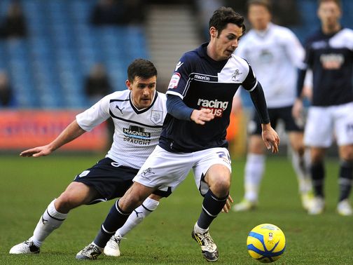 David Buchanan Adam Smith battle for the ball