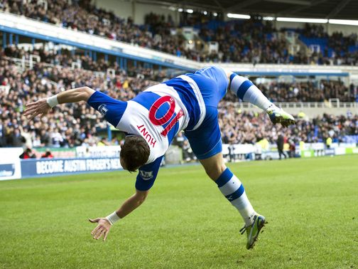 Noel Hunt celebrates at the Madejski