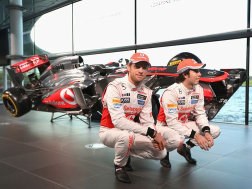 Button and Perez at the McLaren launch