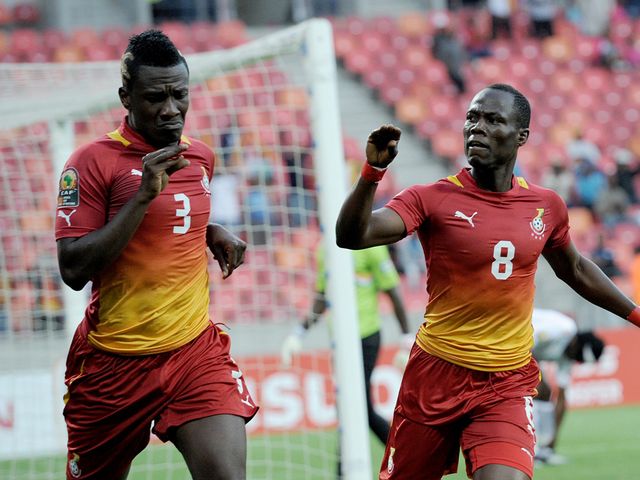 Agyemang Badu and Asamoah Gyan lead the celebrations