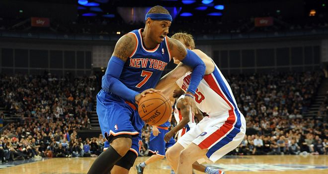 Carmelo Anthony in action at the 02