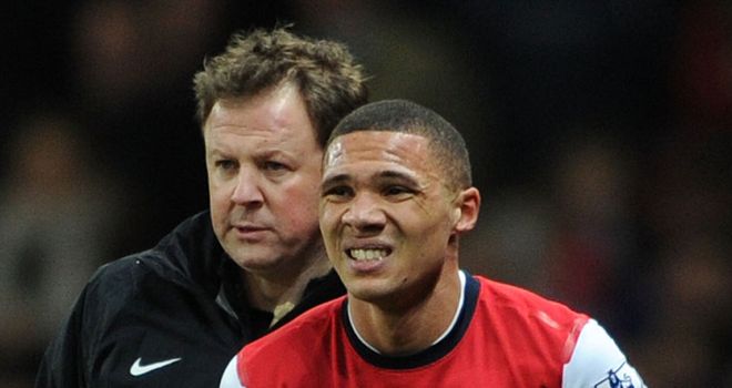 Kieran Gibbs: Limped off eight minutes before the interval in Arsenal's 2-2 draw with Liverpool
