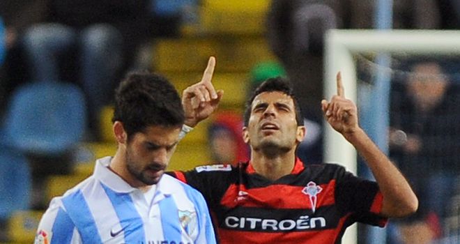Augusto Fernandez celebrates his goal for Celta Vigo